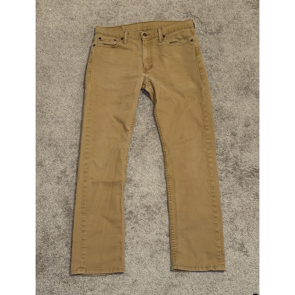 Levi’s Men’s Beige Denim Jeans Slim Fit Straight Leg Low Rise Zip 5-Pkt